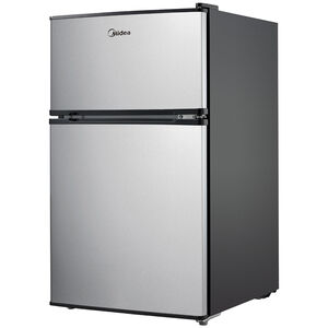 Midea 19 in. 3.1 cu. ft. Mini Fridge with Top Freezer - Stainless Steel, , hires