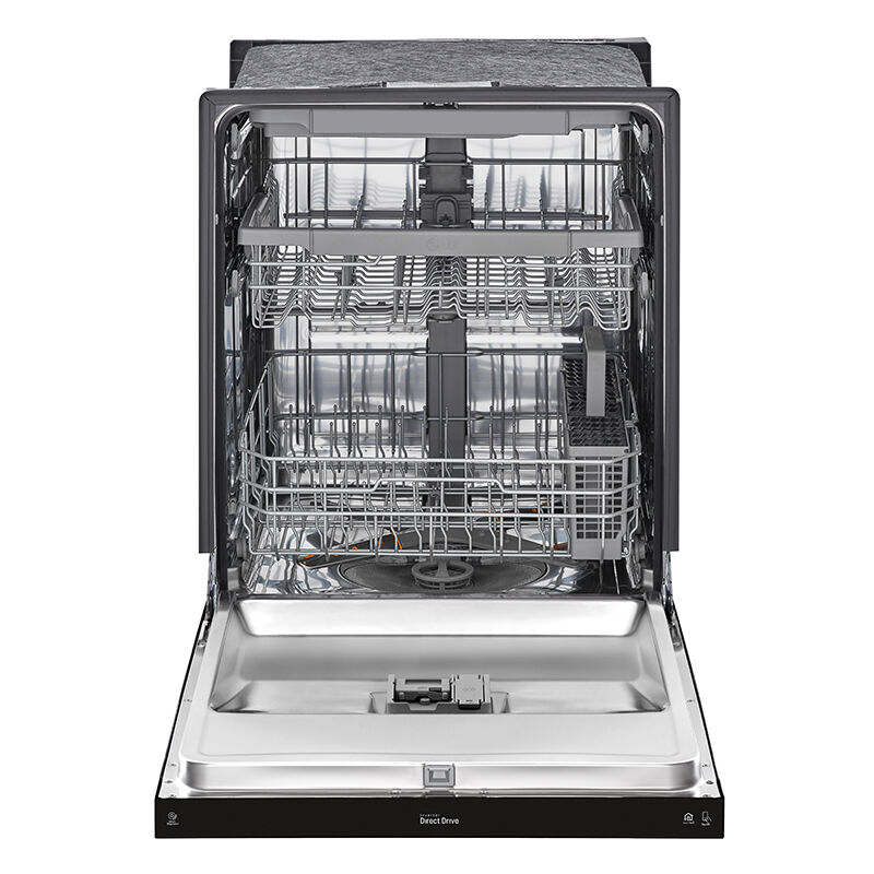 LG 24 in. Built-In Dishwasher with Front Control, 48 dBA Sound Level, 15 Place Settings & 9 Wash Cycles - Black, Black, hires