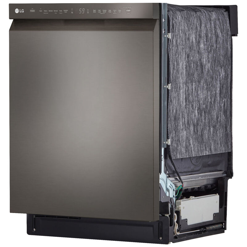 LG 24 in. Built-In Dishwasher with Front Control, 48 dBA Sound Level, 15 Place Settings & 9 Wash Cycles - Black Stainless, Black Stainless, hires