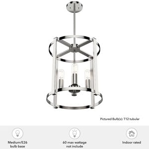 Hunter Astwood 16 in. 4 Light Chandelier - Brushed Nickel, , hires