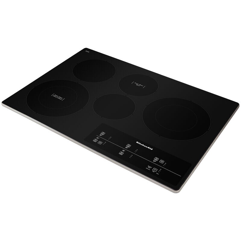 KitchenAid 30 in. 5-Burner Electric Cooktop with Simmer Burner & Power Burner - Stainless Steel, , hires