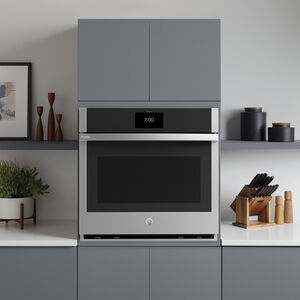 GE Profile 27 in. 4.3 cu. ft. Smart Electric Single Wall Oven with True European Convection - Stainless Steel, , hires