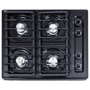 Summit 24 in. 4-Burner Natural Gas Cooktop with Gas Spark Ignition - Black, , hires