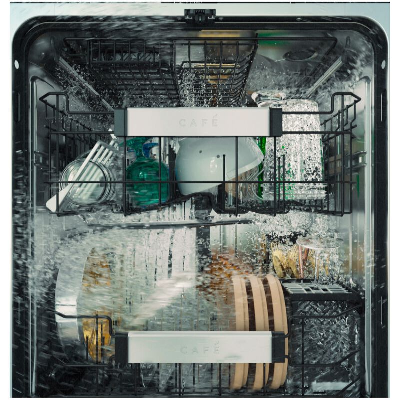 Cafe 24 in. Top Control Flush-Mount Smart Dishwasher with 44 dBA Sound Level, 3rd-Rack & Dual Convection Ultra Dry - Custom Panel Ready, , hires