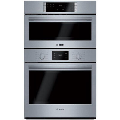 Bosch 500 Series 30" 6.2 Cu. Ft. Electric Oven/Microwave Combo Wall Oven with True European Convection & Self Clean - Stainless Steel | HBL57M52UC