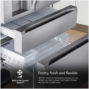 LG 36 in. 28.6 cu. ft. Smart 4-Door French Door Refrigerator with Ice & Water Dispenser - PrintProof Stainless Steel, PrintProof Stainless Steel, hires