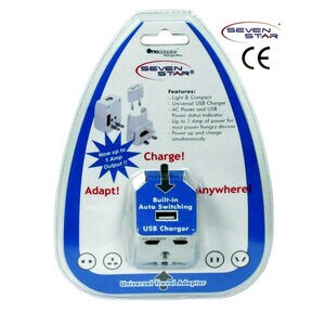 Seven Star Universal Travel Adapter with USB Charge