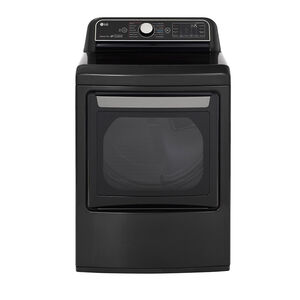 LG 27 in. 7.3 cu. ft. Smart Gas Dryer with Sanitize Cycle, TurboSteam Technology & Sensor Dry - Black Stainless Steel, Black with Stainless Steel, hires