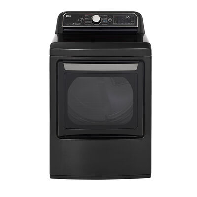 LG 27 in. 7.3 cu. ft. Smart Gas Dryer with Sanitize Cycle, TurboSteam Technology & Sensor Dry - Black Stainless Steel | DLGX7901BE