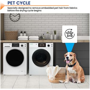 Equator 24 in. 1.62 cu. ft. Electric Front Load Laundry Center with Sensor Dry, Pet & Sanitize Cycle - White, , hires