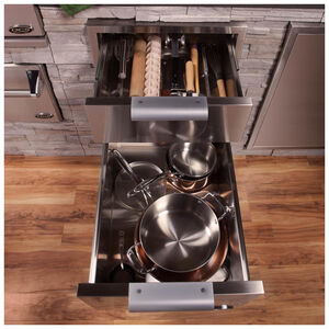 DCS 20 in.Outdoor Kitchen Built-In Double Tower Storage Drawer - Stainless Steel, , hires