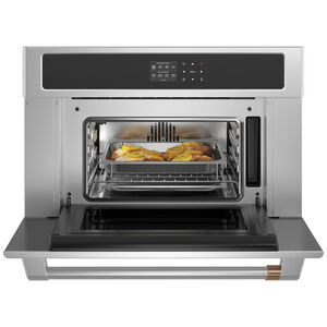 Cafe 30 in. 1.3 cu. ft. Steam Electric Single Wall Oven with True European Convection - Stainless Steel, , hires