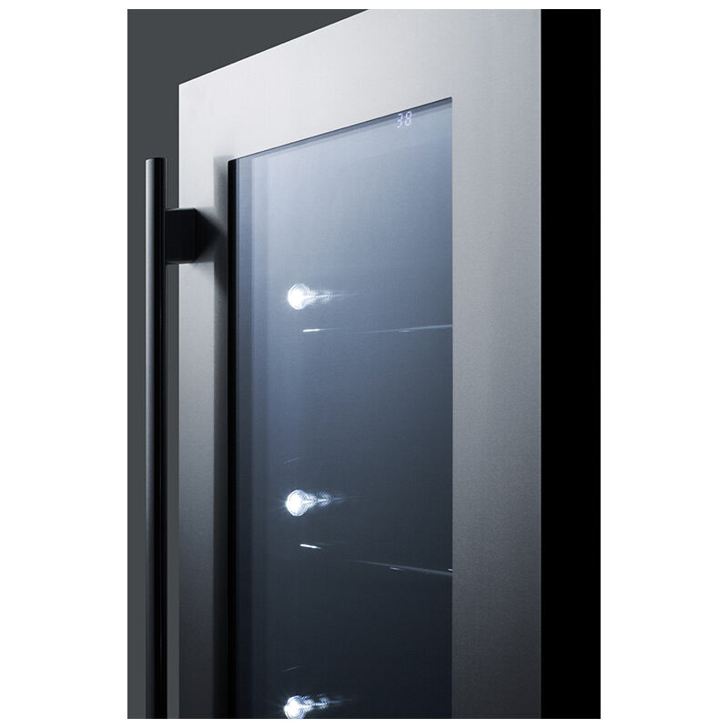 Summit Classic Collection 18 in. 2.9 cu. ft. Built-In/Freestanding Beverage Center with Adjustable Shelves & Digital Control - Stainless Steel, , hires