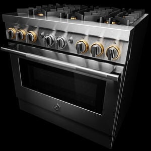 JennAir Rise Series 36 in. 5.1 cu. ft. Smart True European Convection Dual Fuel Range with 6 Sealed Burners - Stainless Steel, , hires
