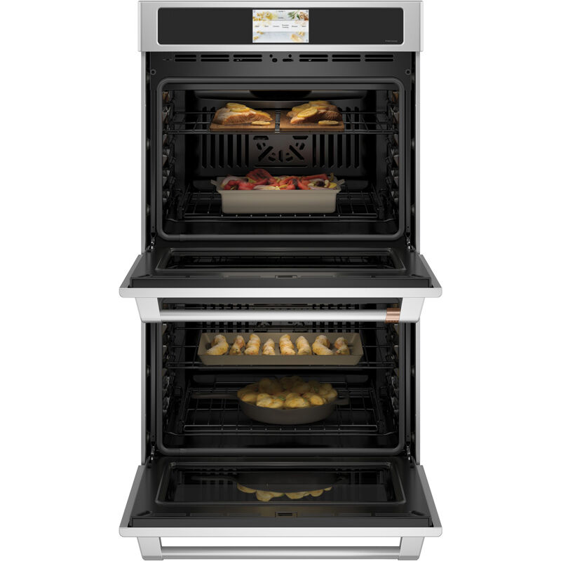 Cafe Professional Series 30 in. 10 cu. ft. Smart Top Control Electric Double Wall Oven with True European Convection - Stainless Steel, Stainless Steel, hires