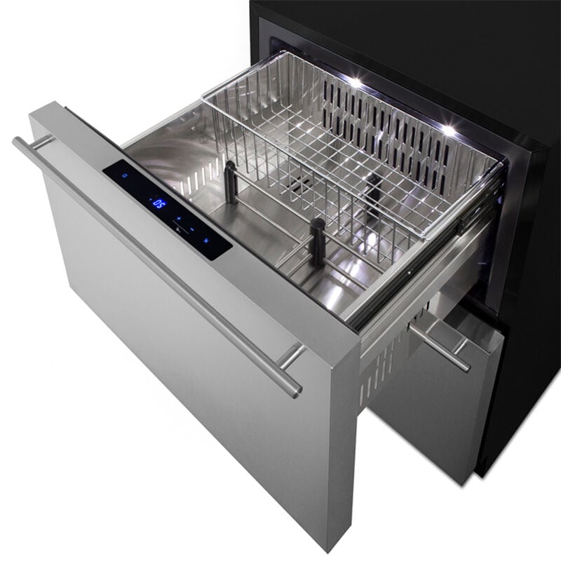 Summit 24 in. 3.7 cu. ft. Built-in Outdoor Frost Free Double Freezer Drawers - Stainless Steel/Panel Ready, , hires