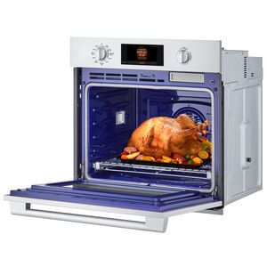 SKS 30 in. 4.7 cu. ft. Smart Steam Electric Single Wall Oven with True European Convection - Stainless Steel, , hires