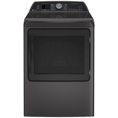 GE Profile 27 in. 7.4 cu. ft. Smart Electric Dryer with Aluminized Alloy Drum, Sensor Dry, Sanitize & Steam Cycle - Diamond Gray | PTD70EBPTDG