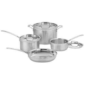 Cuisinart MultiClad Pro Triple Ply Stainless Cookware 7 Piece Set - Stainless Steel, , hires