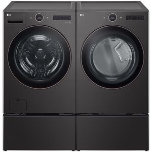 LG 27 in. 7.4 cu. ft. Smart Stackable Gas Dryer with AI Sensor Dry, TurboSteam, Sanitize & Steam Cycle - Black, Black, hires