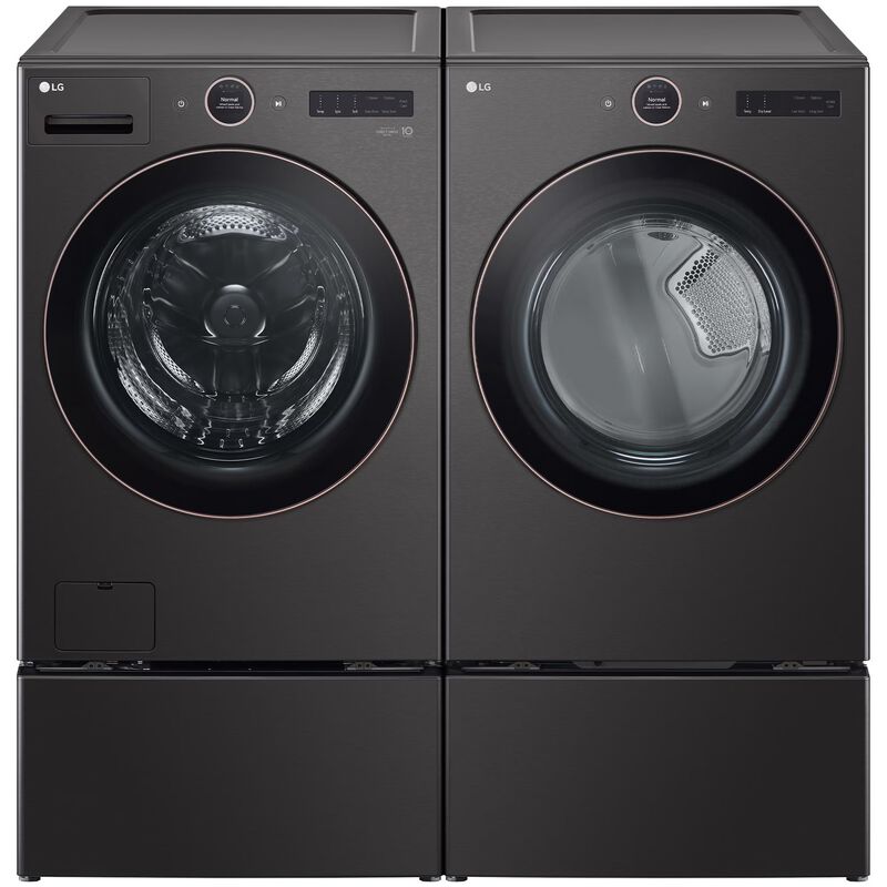 LG 27 in. 7.4 cu. ft. Smart Stackable Gas Dryer with AI Sensor Dry, TurboSteam, Sanitize & Steam Cycle - Black, Black, hires