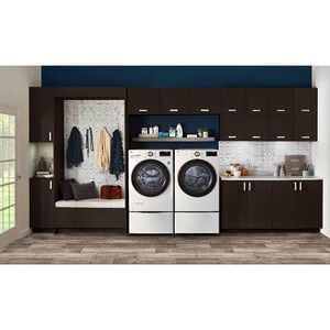 LG 27 in. 4.5 cu. ft. Smart Stackable Front Load Washer with TurboWash 360, Sanitize & Steam Wash Cycle - White, White, hires