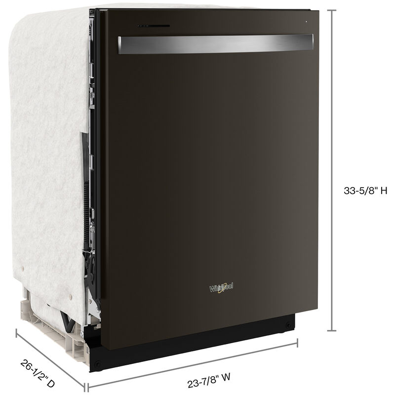 Whirlpool 24 in. Top Control Dishwasher with 47 dBa Sound Level & 3rd-Rack - Fingerprint resistant Black Stainless, Fingerprint Resistant Black Stainless, hires