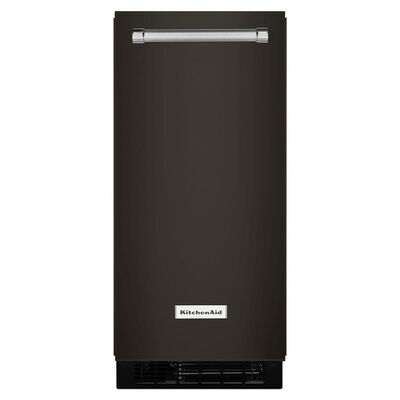 KitchenAid 15 in. Built-In Ice Maker with 25 Lbs. Ice Storage Capacity, Self- Cleaning Cycle, Clear Ice Technology & Digital Control - Black Stainless Steel with PrintShield Finish | KUIX535HBS