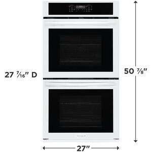 Frigidaire 27 in. 7.6 cu. ft. Top Control Electric Double Wall Oven with Standard Convection - White, White, hires