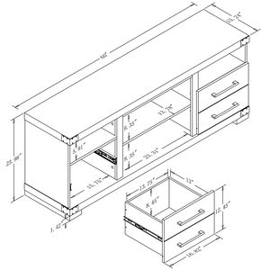 Manhattan Comfort Richmond 60" TV Stand with 2 Drawers & 4 Shelves - Brown, , hires