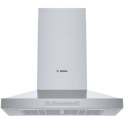 Bosch 500 Series 30 in. Chimney Style Range Hood with 4 Speed Settings, 600 CFM, Convertible Venting & 2 LED Lights - Stainless Steel | HCP50652UC