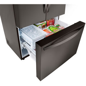 LG 36 in. 26.5 cu. ft. Smart Counter Depth French Door Refrigerator with Internal Water Dispenser - Black Stainless Steel, Black Stainless Steel, hires