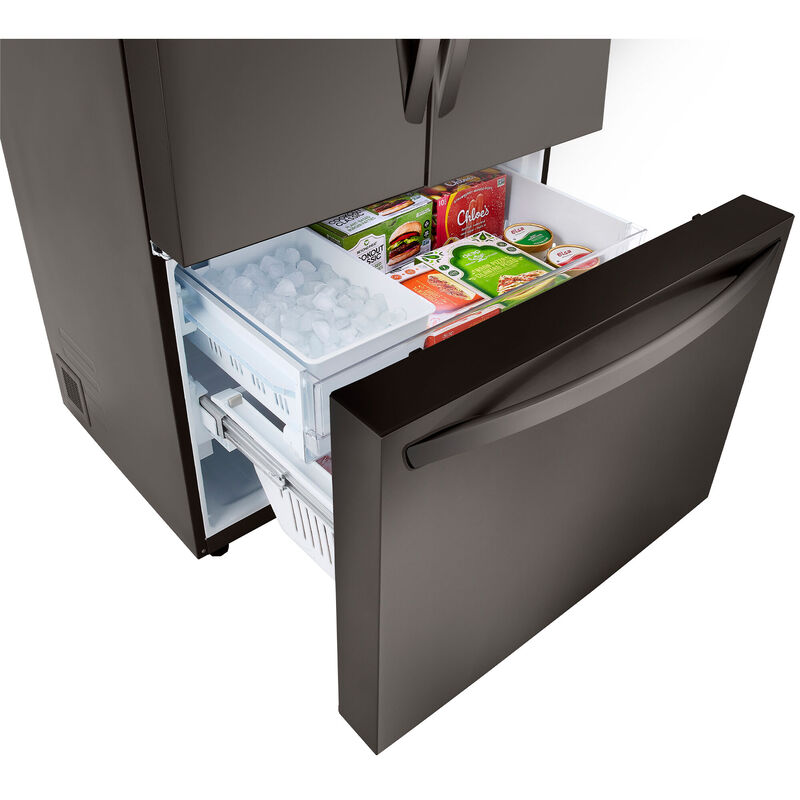 LG 36 in. 26.5 cu. ft. Smart Counter Depth French Door Refrigerator with Internal Water Dispenser - Black Stainless Steel, Black Stainless Steel, hires