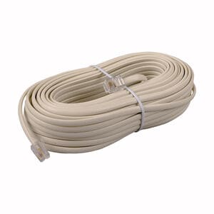 50' Modular Phone Cord Ivory, , hires