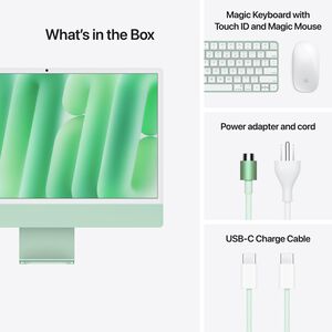 Apple iMac with 24-inch 4.5K Retina Display, M4 10-Core Chip, 16GB RAM, 256GB Storage, 10-Core GPU, 4 USB Ports, Green, , hires