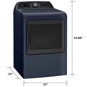 GE Profile 27 in. 7.3 cu. ft. Smart Electric Dryer with Sensor Dry, Sanitize Cycle & Steam Cycle - Sapphire Blue, , hires