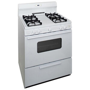 Premier 30 in. 3.9 cu. ft. Oven Freestanding Gas Range with 4 Sealed Burners - White, , hires