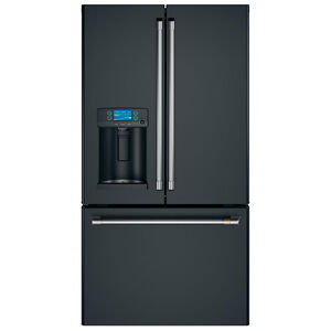 Cafe 36 in. 27.8 cu. ft. Smart French Door Refrigerator with Ice & Water Dispenser - Matte Black, Matte Black, hires
