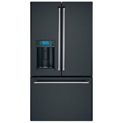 Cafe 36 in. 27.8 cu. ft. Smart French Door Refrigerator with External Ice & Water Dispenser - Matte Black | CFE28TP3MD1