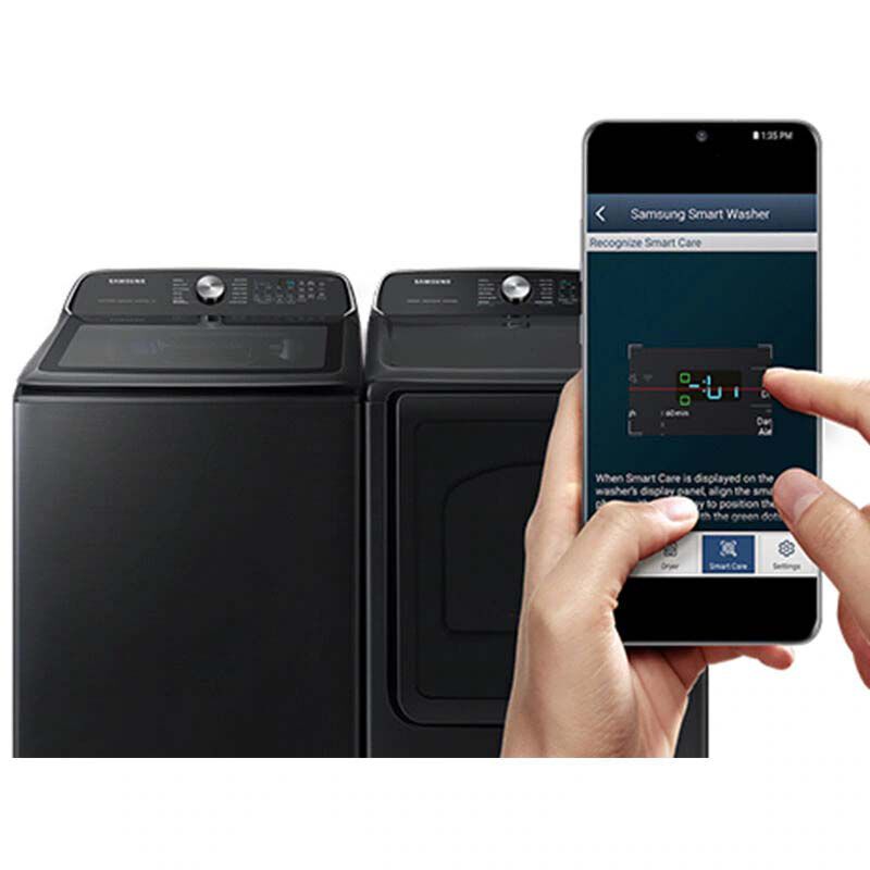 Samsung 27 in. 5.5 cu. ft. Smart Top Load Washer with Super Speed Wash - Brushed Black, Brushed Black, hires