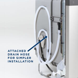 GE 24 in. Front Control Flush-Mount Dishwasher with 59 dBa Sound Level, Dry Boost & Pocket Handle - Stainless Steel, Stainless Steel, hires