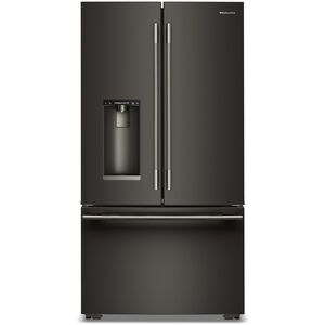 KitchenAid 36 in. 23.1 cu. ft. Smart Counter Depth French Door Refrigerator with Ice & Water Dispenser - Black Ore, , hires