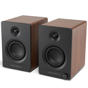 Victrola Tempo Bluetooth Bookshelf Speakers - Walnut, , hires