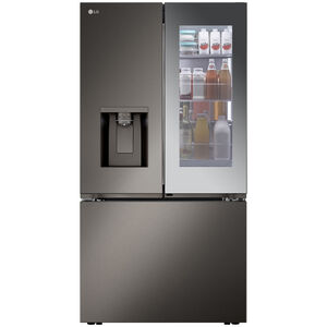 LG InstaView 36 in. 25.5 cu. ft. Smart Counter Depth French Door Refrigerator with Ice & Water Dispenser - PrintProof Black Stainless Steel, PrintProof Black Stainless Steel, hires