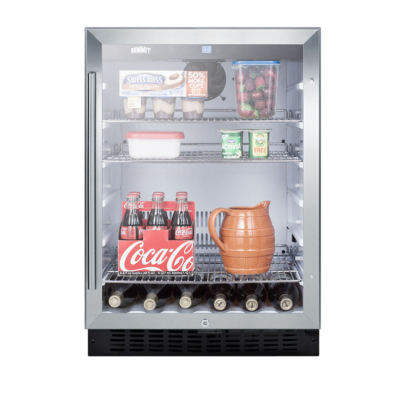 Summit Commercial 24 in. 4.9 cu. ft. Built-In/Freestanding Beverage Center with Adjustable Shelves & Digital Control - Stainless Steel, , hires