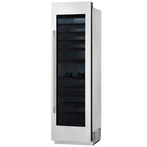 Signature Kitchen Suite Instaview 24 in. Built-in Smart Wine Cooler with Metal & Wood Racks, Multi-Temperature Zones & 113 Bottle Capacity - Custom Panel Ready, , hires