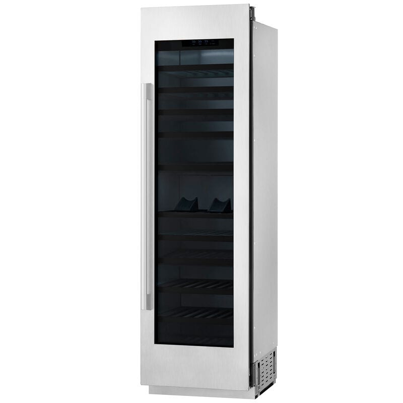 Signature Kitchen Suite Instaview 24 in. Built-in Smart Wine Cooler with Metal & Wood Racks, Multi-Temperature Zones & 113 Bottle Capacity - Custom Panel Ready, , hires
