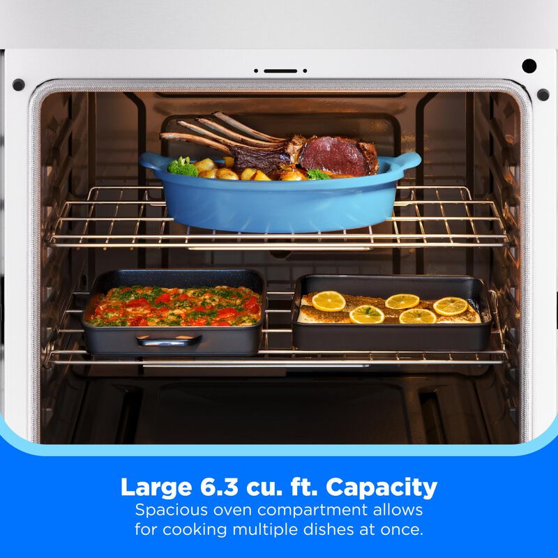 Midea 30 in. 6.3 cu. ft. Electric Range with Radiant Burners - White, White, hires