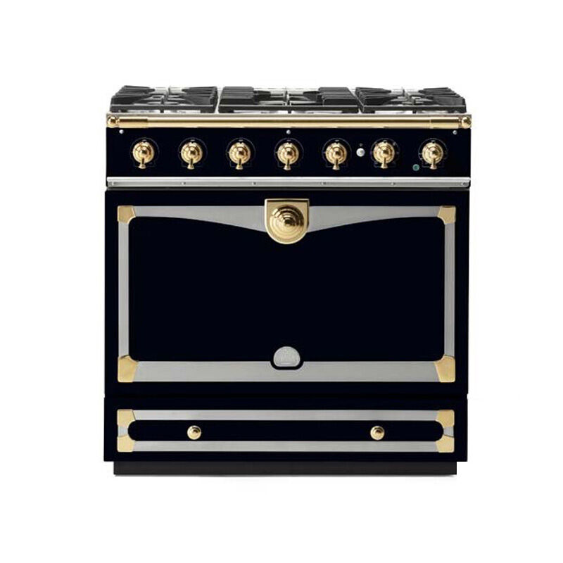 La Cornue Cornufe Series 36 in. 3.8 cu. ft. Dual Convection Dual Fuel Range with 5 Sealed Burners - Gloss Black, , hires