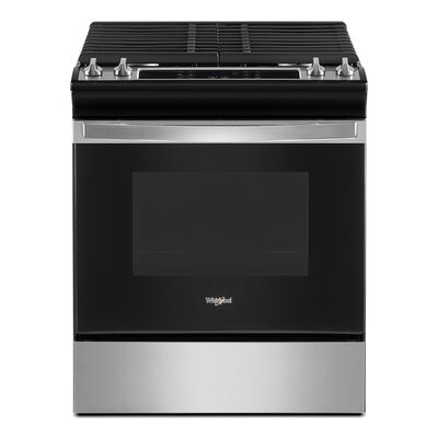 Whirlpool 30 in. 5.0 cu. ft. Oven Slide-In Gas Range with 4 Sealed Burners - Stainless Steel | WEG515S0LS